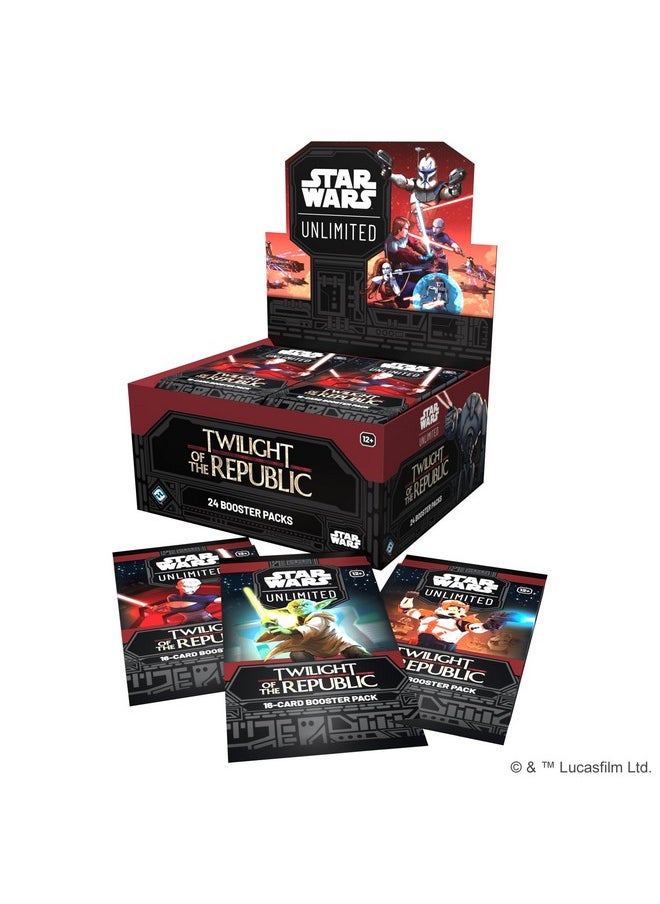 فانتزي فلايت غايمز Star Wars: Unlimited TCG Twilight of The Republic Booster Display (مجموعة من 24 حزمة معززة) - لعبة بطاقات تداول للأطفال والكبار، من سن 12 عامًا فأكثر، لاعبين أو أكثر، مدة اللعب 20 دقيقة، من إنتاج Fantasy Flight Games  - Image 2