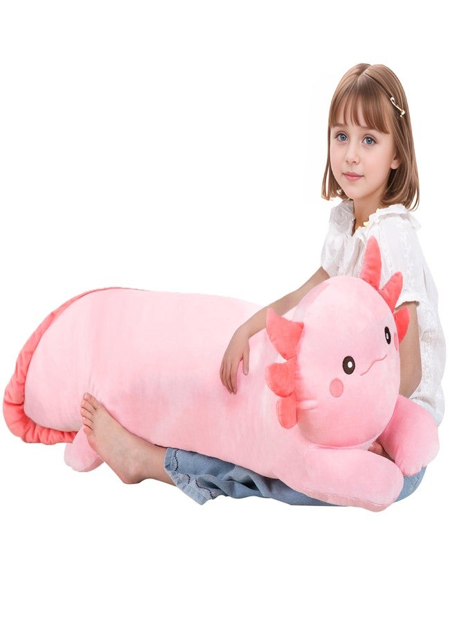 MMguai 40'' Big Pink Axolotl Plush Stuffed Animal, Large Axolotl Long Body Pillow Plush Toy, Giant Soft Stuffed Salamander Plushie Gift for Kids Boys Girls, Birthday - Image 2