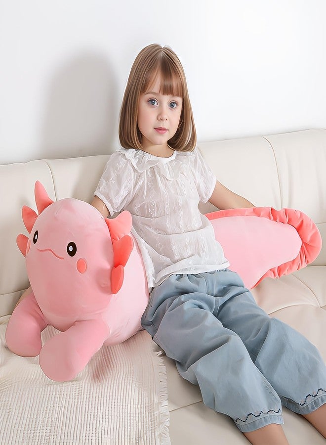 MMguai 40'' Big Pink Axolotl Plush Stuffed Animal, Large Axolotl Long Body Pillow Plush Toy, Giant Soft Stuffed Salamander Plushie Gift for Kids Boys Girls, Birthday - Image 4