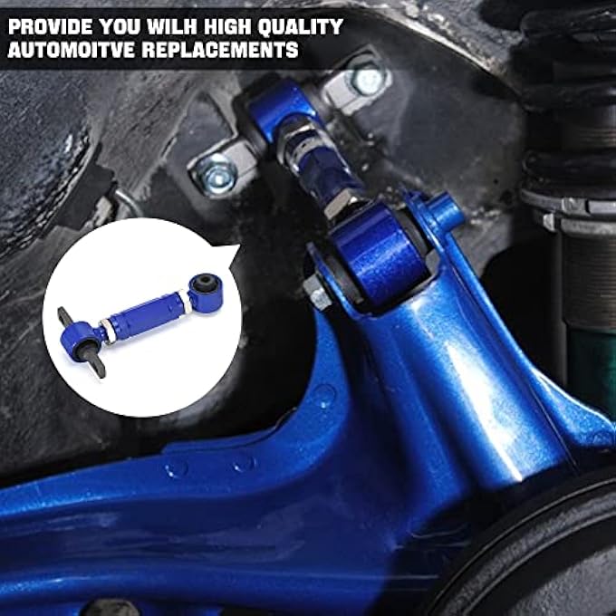 rayihni Adjustable Control Arm Integra Eg Rear Camber Arms Kit Compatible With Honda Civic 9200 Blue - Image 5