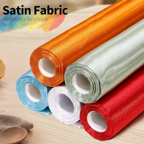 Filloxy Satin Fabric | 44" Wide-600 TC Shiny, Silky Solid Cloth for Bridal Wedding Dress, Fashion Crafts, Costumes, Decorations, Sewing, Draping Gift Wrapping Party Decoration (Red, 1 Meter) - Image 4