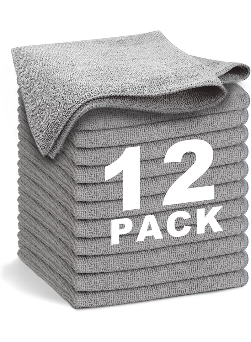Lonimia Microfibre Cleaning Cloths, Fibre Kitchen Dishcloths, 12 Pcs Fiber Material Soft Touch Comfortable High Water Absorption Lint-Free Practical Tools, Suitable for Kitchen, Espresso Machines - Image 1