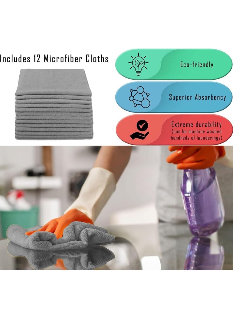 Lonimia Microfibre Cleaning Cloths, Fibre Kitchen Dishcloths, 12 Pcs Fiber Material Soft Touch Comfortable High Water Absorption Lint-Free Practical Tools, Suitable for Kitchen, Espresso Machines - Image 2