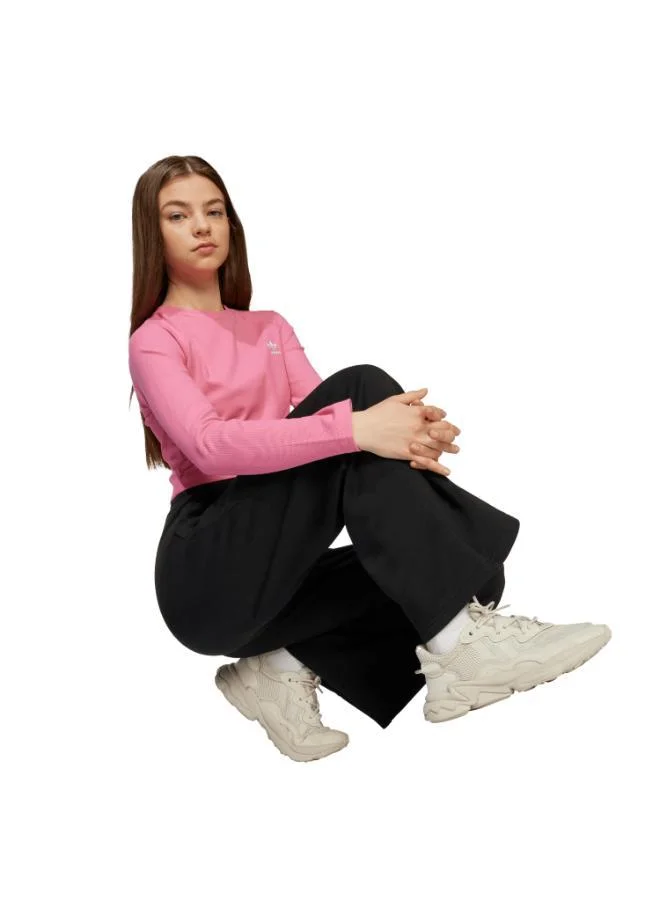 Adidas Originals BLACK/WHITE Wide Leg Joggers for Women | Best Price UAE