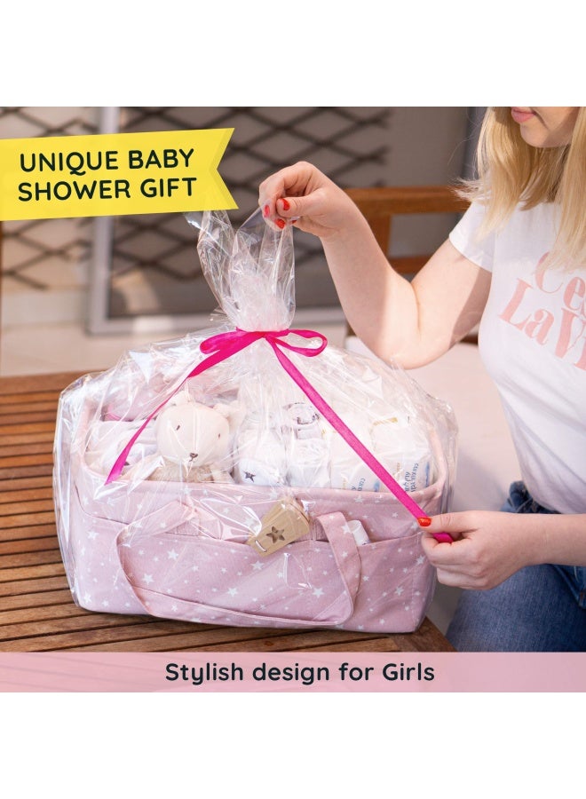 Starhug  Baby Diaper Caddy Organizer - Baby Shower Basket Large Nursery Storage Bin For Changing Table Car Travel Tote Bag Newborn Registry Must Have Bonus Bottle Cooler Pink  - Image 5