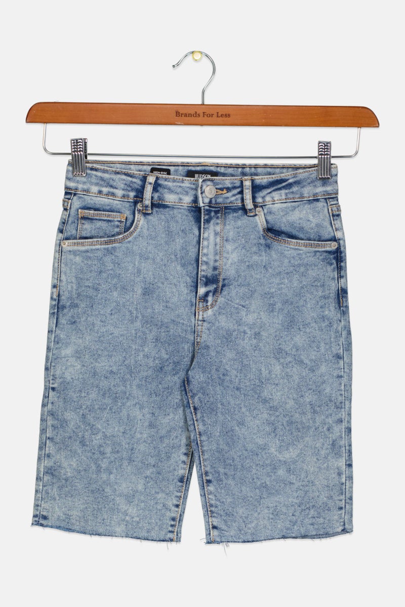 Hudson Kids Girl Washed Denim Shorts, Wash Blue  - Image 1