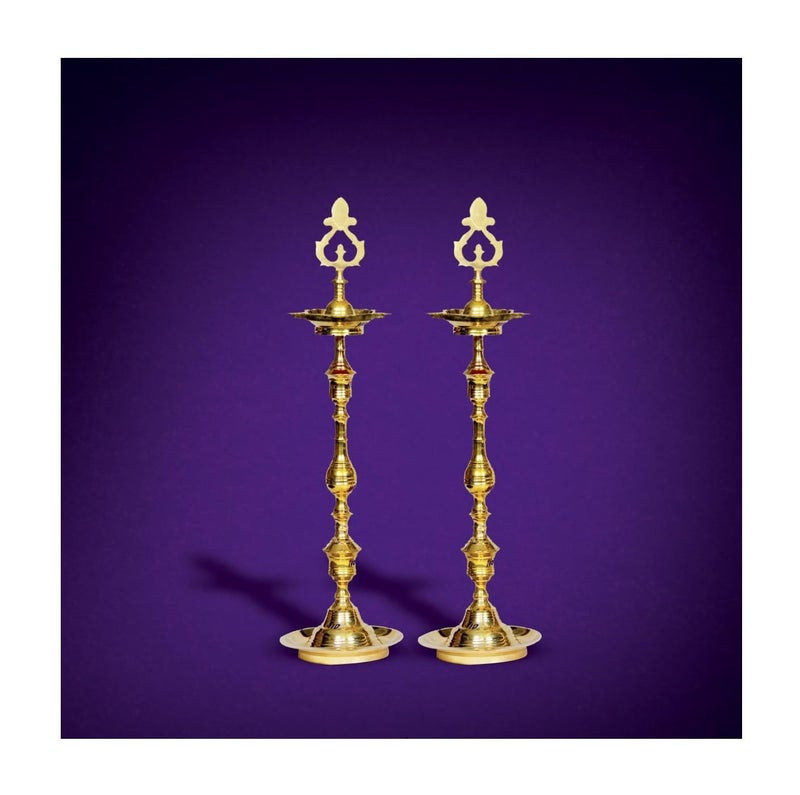 Puyangam Brass KUTHU VILAKKU, Brass Lamps/Diya/DEEPAM for Pooja/Best Lamps/Diya/KUTHU VILAKKU for Gifts/Decorations (16 Inch) - Image 5