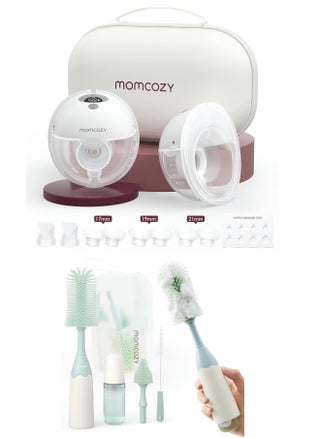 Electric, Hands Free, Portable M5 Double Breast Pump With 3 Modes And 9 Levels & Momcozy Bottle Brush Kit, Innovative Push-Press Design for Better Cleaning - pzsku/Z9842A45D03E3572E8081Z/45/_/1735547648/b1d8e629-dc32-4263-86d3-181708ea1215