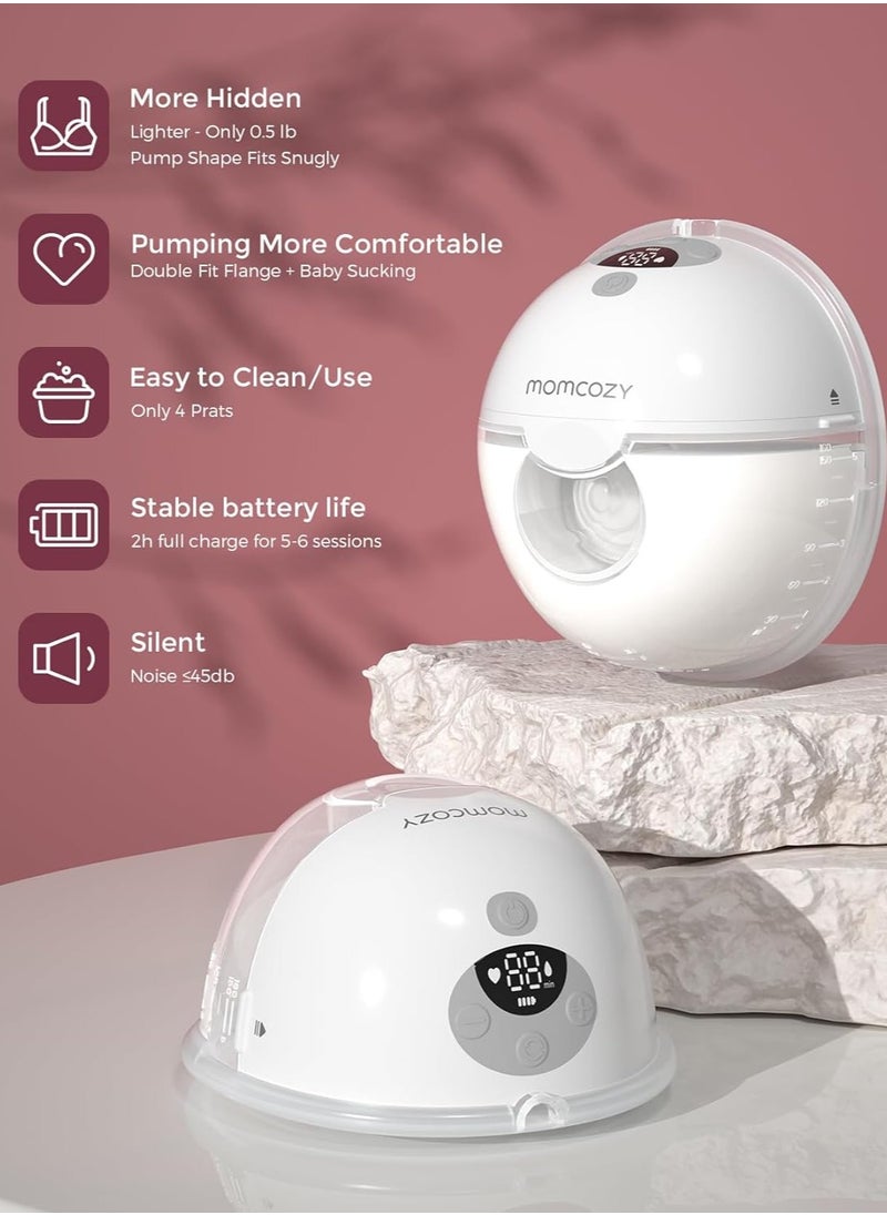 Momcozy - Electric, Hands Free, Portable M5 Double Breast Pump With 3 Modes And 9 Levels & Momcozy Bottle Brush Kit, Innovative Push-Press Design for Better Cleaning - Image 1