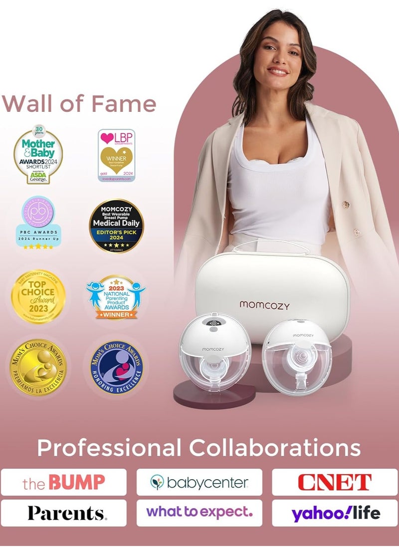 Momcozy - Electric, Hands Free, Portable M5 Double Breast Pump With 3 Modes And 9 Levels & Momcozy Bottle Brush Kit, Innovative Push-Press Design for Better Cleaning - Image 1