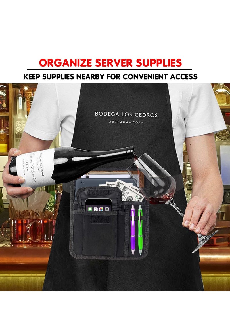 SYOSI Premium Quality Restaurant Waiter Waist Money Pouch Bag with Pockets Restaurant Apron Bag with Adjustable Belt Check Holder  - Image 2