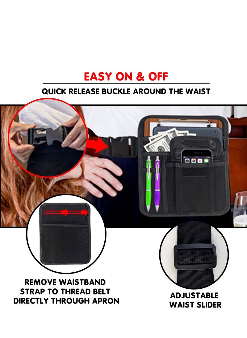 SYOSI Premium Quality Restaurant Waiter Waist Money Pouch Bag with Pockets Restaurant Apron Bag with Adjustable Belt Check Holder  - Image 5