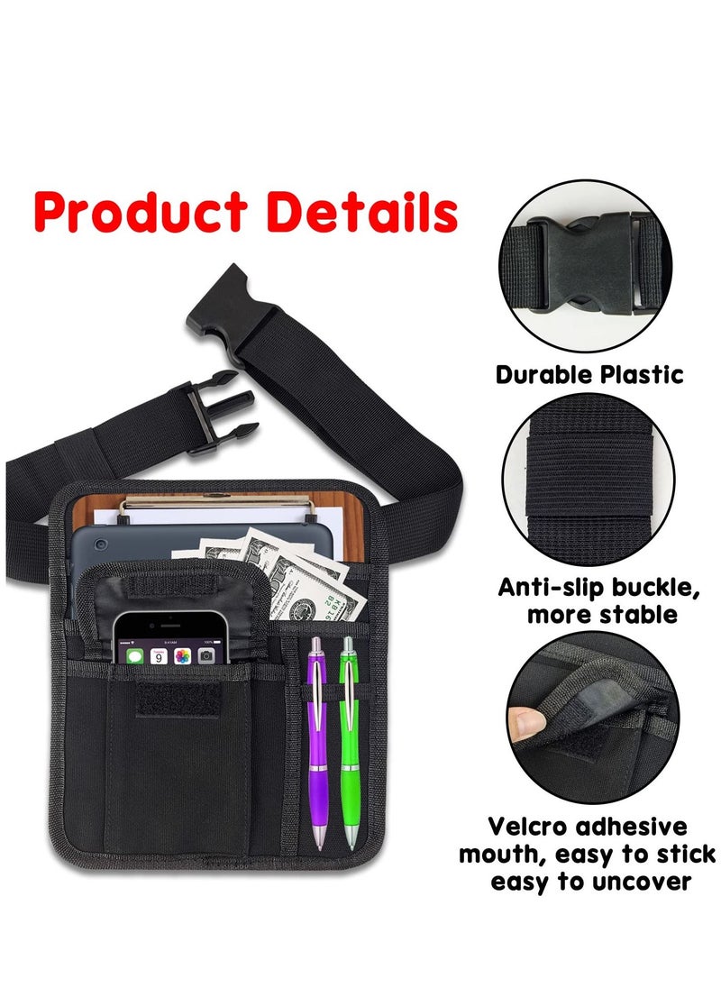 SYOSI Premium Quality Restaurant Waiter Waist Money Pouch Bag with Pockets Restaurant Apron Bag with Adjustable Belt Check Holder  - Image 4