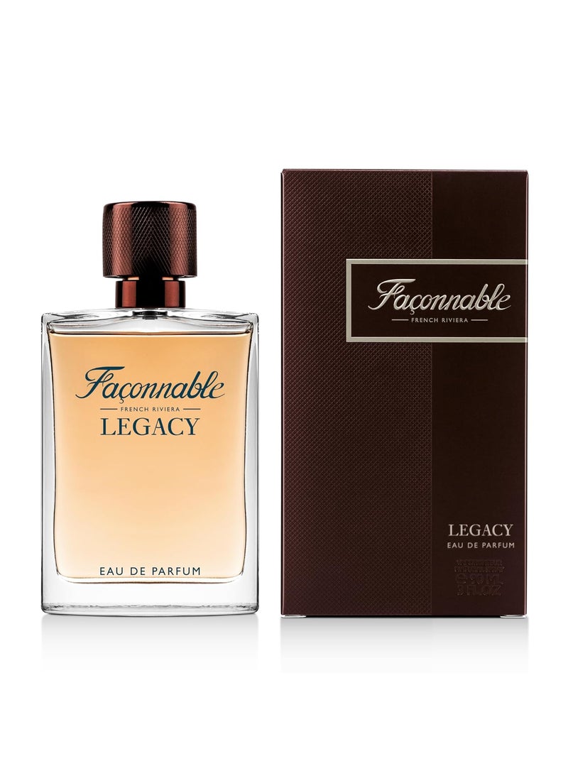 Faconnable Faonnable  Legacy 90ml 3 Fl Oz  Eau de Parfum for Men  Woody Oriental  Spicy Scents 