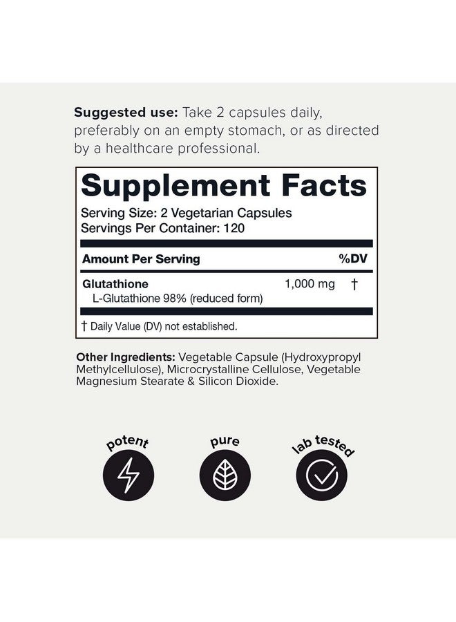 Toniiq كبسولات الجلوتاثيون عالية القوة 1000 مجم، تركيبة مركزة بنسبة 98%+ نقية للغاية ومتوفرة بيولوجيًا بدرجة عالية، تخمير غير معدّل وراثيًا، 240 كبسولة، مكمل الجلوتاثيون المخفض - Image 3
