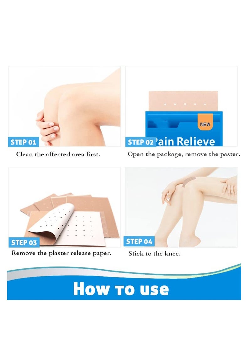 SYOSI - 60Pcs Pain Relief Patch Plaster Pain Relieving Patch Natural Ingredients for Long Lasting Effect to 10 Hours Promote Blood Circulation Medicated Plaster for Knee Joint Muscle Pain - Image 1