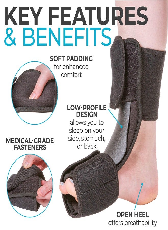 BraceAbility Dorsal Night Splint | Plantar Fasciitis Pain Relief, Foot Drop Brace for Sleeping, and Achilles Tendon Stretcher Boot for Nighttime Ankle Dorsiflexion (S/M) - Image 3