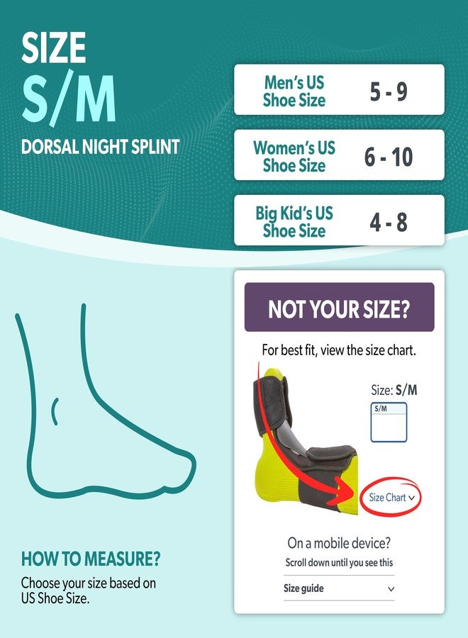 BraceAbility Dorsal Night Splint | Plantar Fasciitis Pain Relief, Foot Drop Brace for Sleeping, and Achilles Tendon Stretcher Boot for Nighttime Ankle Dorsiflexion (S/M) - Image 2
