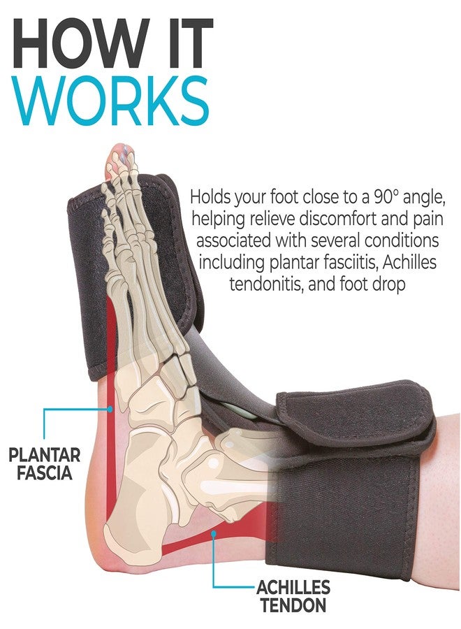 BraceAbility Dorsal Night Splint | Plantar Fasciitis Pain Relief, Foot Drop Brace for Sleeping, and Achilles Tendon Stretcher Boot for Nighttime Ankle Dorsiflexion (S/M) - Image 5