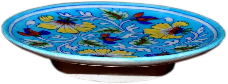CRAFT PARK Jaipur Blue Pottery Decorative Wall Hanging Handmade Plate 15 cm x 15 cm x 3 cmPLATECFP18 - Image 1