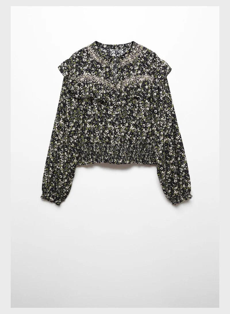 MANGO Youth Floral Print Blouse