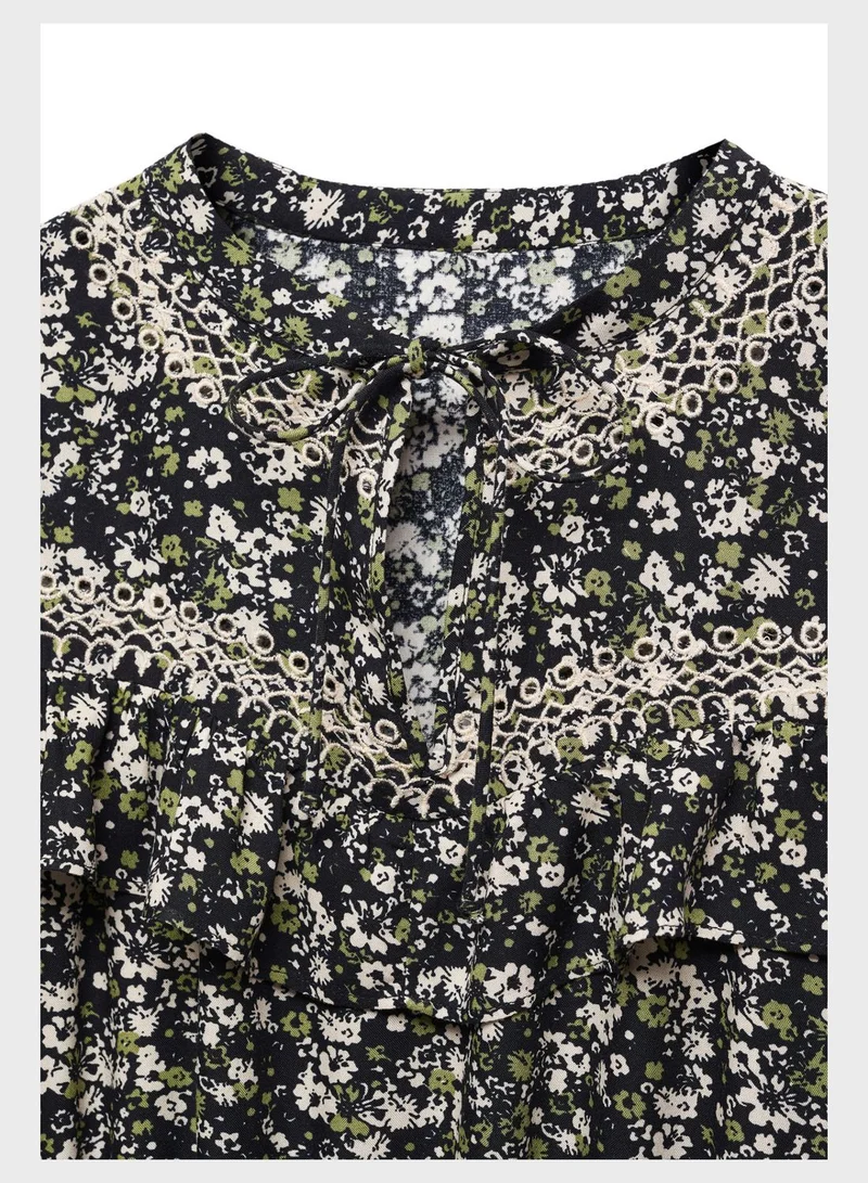 MANGO Youth Floral Print Blouse