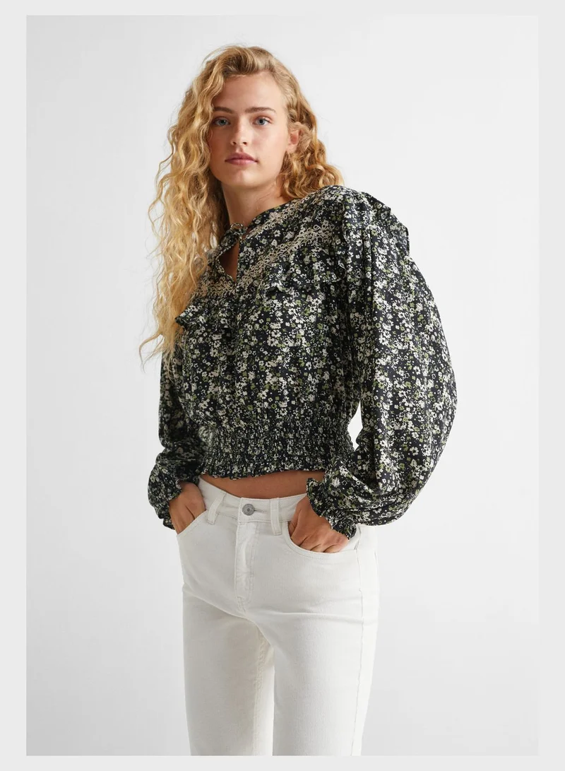 MANGO Youth Floral Print Blouse