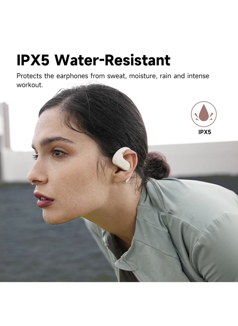 OpenRock - Open Ear Headphones Wireless Hanging Earphones Bluetooth 5.2 Dual Microphone Call Noise Reduction 7800 Mah Ultra Long Standby Ipx5 Waterproof Suitable For Outdoor Sports White - Image 1