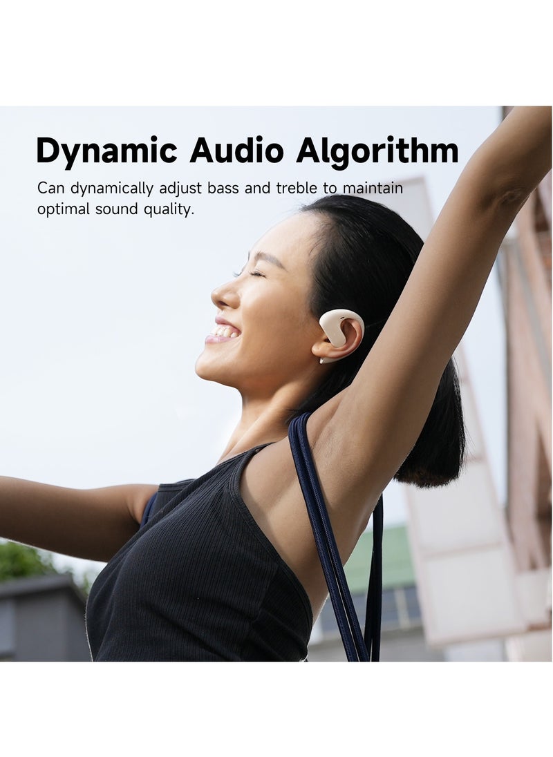 OpenRock - Open Ear Headphones Wireless Hanging Earphones Bluetooth 5.2 Dual Microphone Call Noise Reduction 7800 Mah Ultra Long Standby Ipx5 Waterproof Suitable For Outdoor Sports White - Image 1