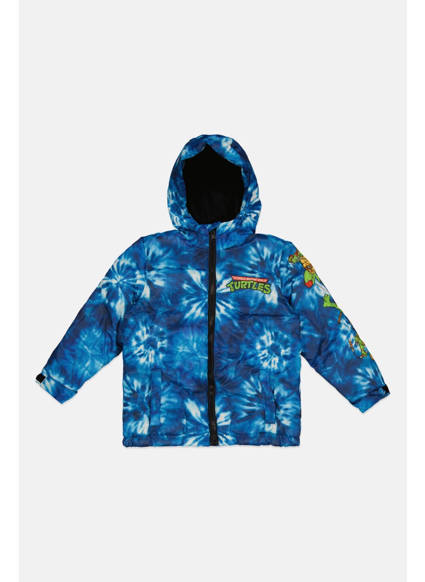 nickelodeon Kids Boy Tie Dye Puffer Jacket, Blue  - Image 1