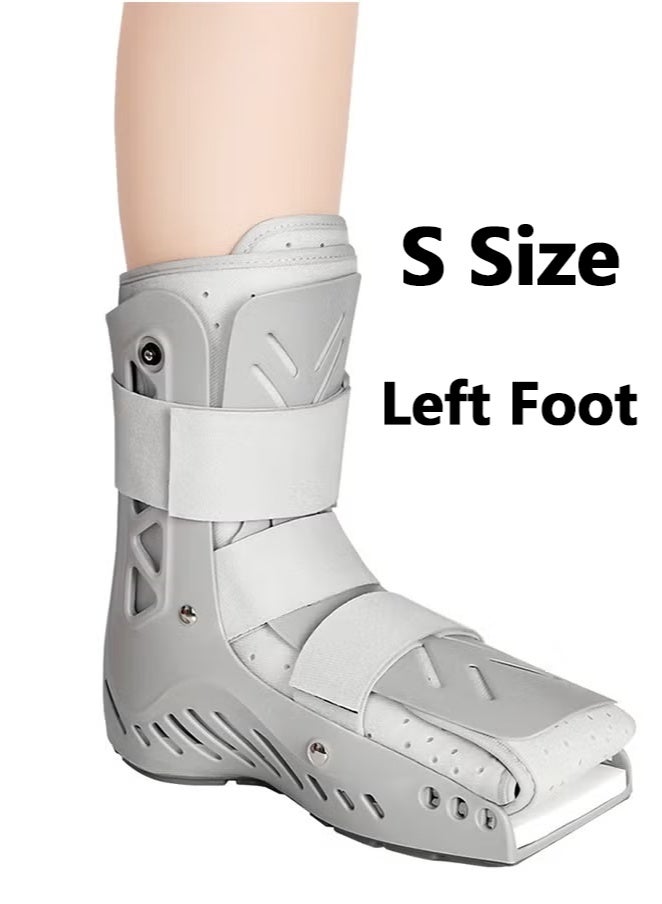 شو وو حذاء المشي الهوائي، حذاء تقويمي للعظام قابل للتعديل، دعامة طبية للمشي، مناسب للتعافي من التواء الكاحل والكسور (مقاس صغير على اليسار) - Image 1