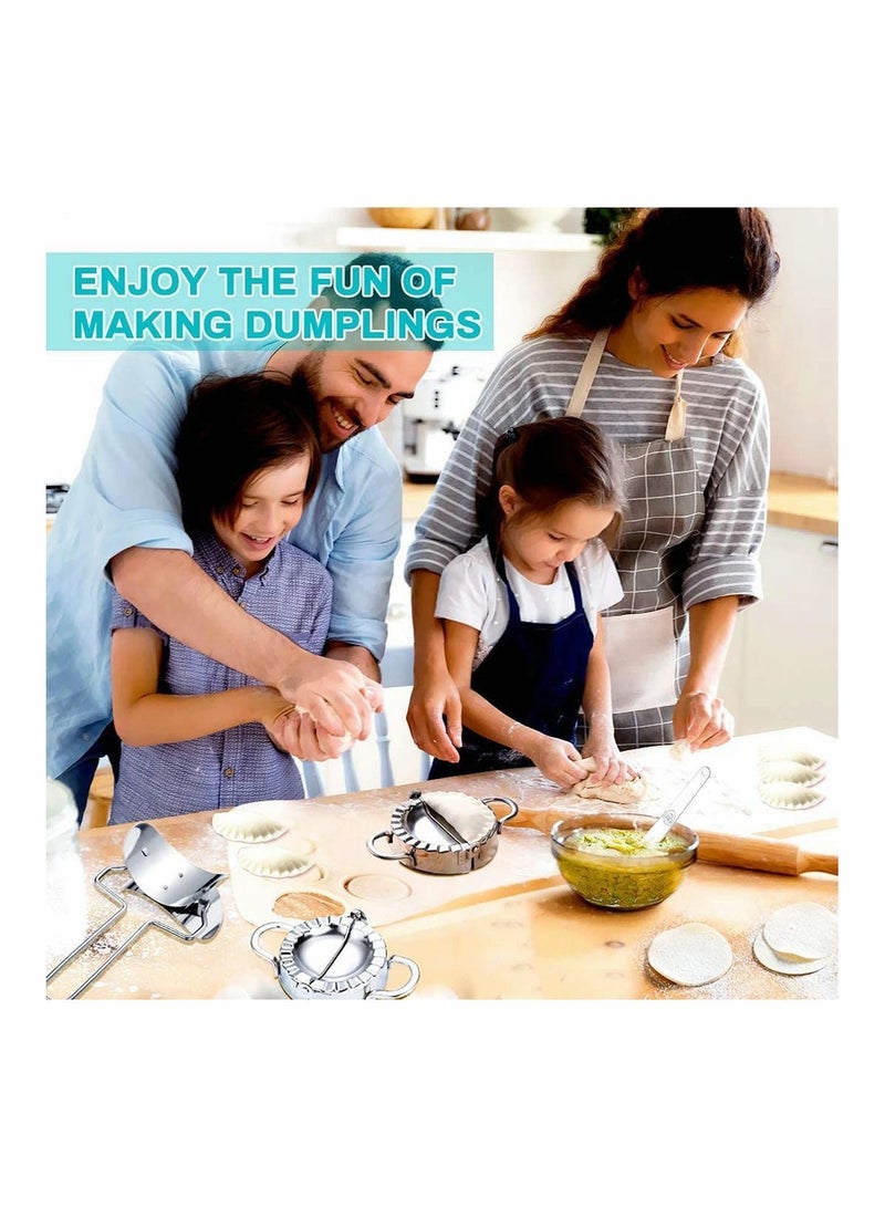 NIBEMINENT Stainless Steel Dumplings Maker Set, Dumpling Press molds, Chinese Pie Ravioli Empanadas Mold Kitchen Accessories, 2 Pieces - Image 3