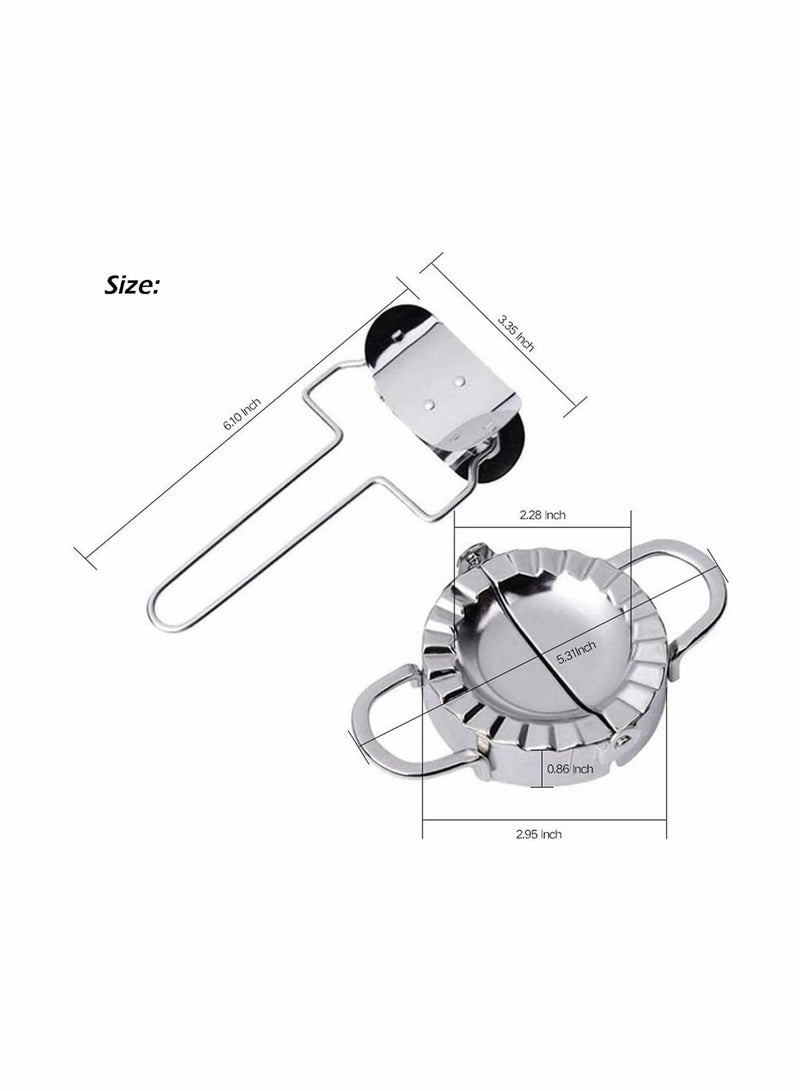 NIBEMINENT Stainless Steel Dumplings Maker Set, Dumpling Press molds, Chinese Pie Ravioli Empanadas Mold Kitchen Accessories, 2 Pieces - Image 5