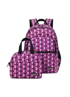 BLACKSTONE 2 Pcs School Bags Backpack Set with Luxury Stripe for Kids Large Capacity Student Book bag Includes Backpack and Lunch Bag School Supplies for Boys Girls Teens  - Image 1