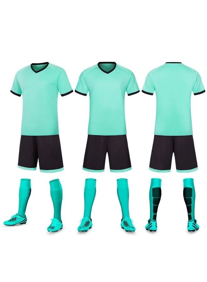Men's Professional Football Training Jersey Short Sleeve Breathable Sportswear Light Green