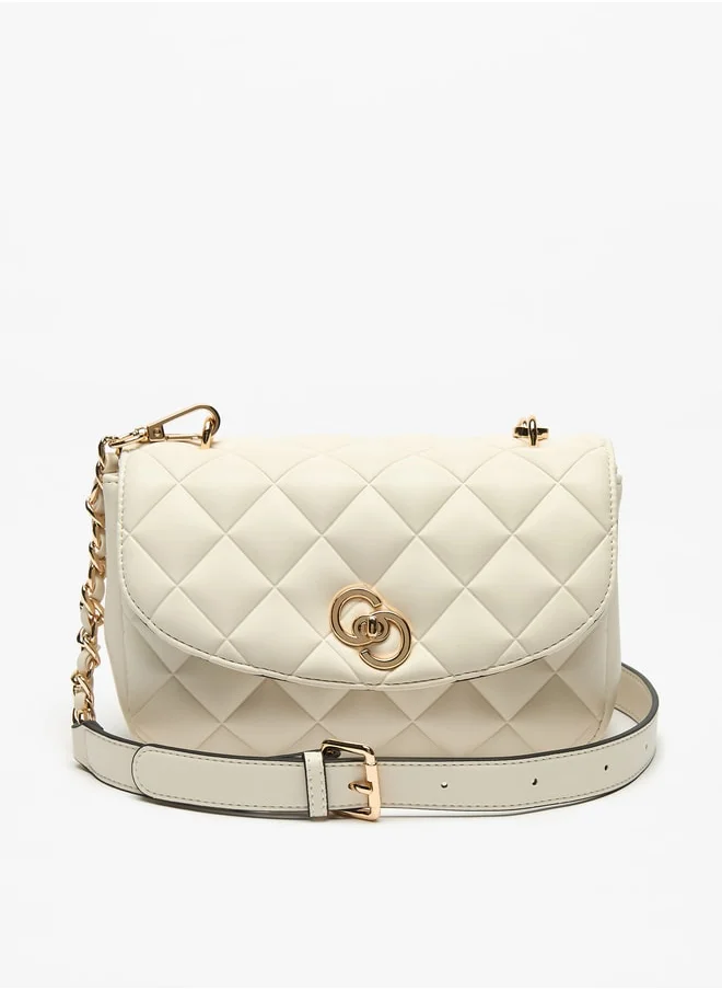 سيليست Women's Quilted Crossbody Bag with Flap Closure