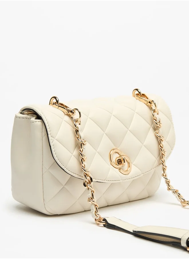سيليست Women's Quilted Crossbody Bag with Flap Closure