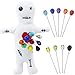 Waybas 10Pcs Voodoo Doll Kit Real Voodoo Dolls with 9 Skull Pins Creepy Ghost Doll Revenge Spells Voodoo Doll Relieve Stress Horror Doll for Halloween Christmas Birthday Gift Ornament Decoration White - Image 2