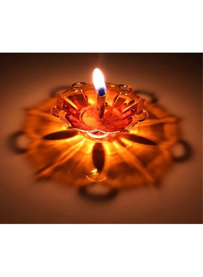 Ferio Diwali Diyas Colourful 3D Reflection Diya for Diwali Decor Flower Shape Shadow Reflective Diyas for Diwali Decoration Items for Home Decor Reusable Diwali Light Multicolour (Without Sensor_12) - Image 2