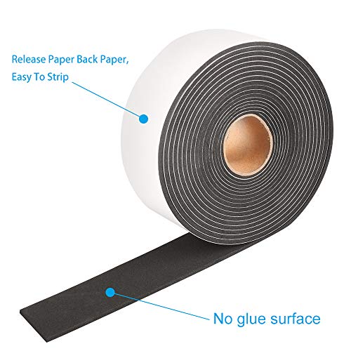 YIJUHOU High Density Foam Tape,2 Inch Wide x 1/8 Inch Thick Door Insulation Tape,Adhesive Weather Stripping for Doors Window,Foam Seal Proofing Tape,16 Feet Long - Image 4