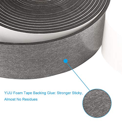 YIJUHOU High Density Foam Tape,2 Inch Wide x 1/8 Inch Thick Door Insulation Tape,Adhesive Weather Stripping for Doors Window,Foam Seal Proofing Tape,16 Feet Long - Image 2