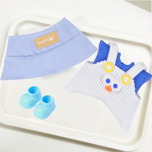 SHUOXUKE Doll Clothes Set and Accessories 2026 Stylish Adorable Designed Clothes Outfit for 15cm17cm Doll with Hat Overalls Blue Shoes - Image 5