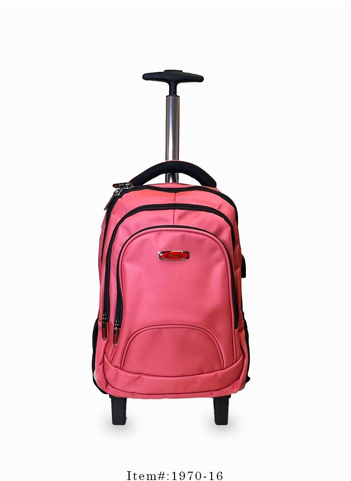 nuzki - Trolley School Bag for Students - Multi-Functional Backpack with Wheels - Ideal School Bags for Girls and Boys - Travel-Friendly Trolley Luggage 16 inch - Image 1