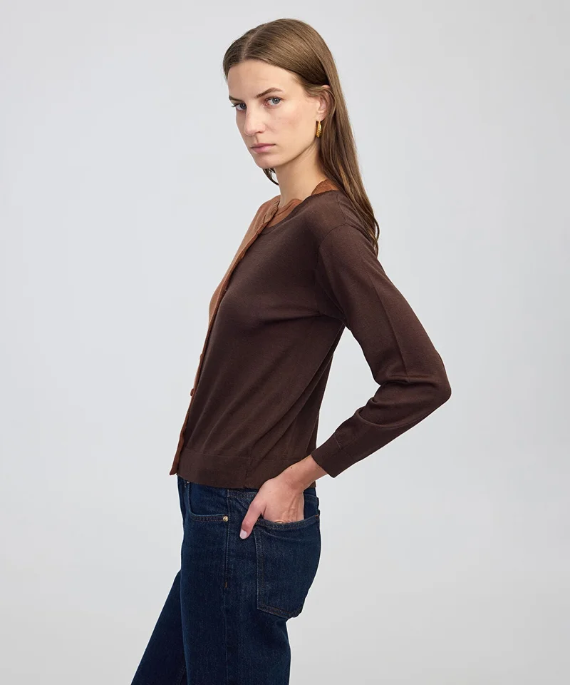 ابيكول Layered Knit Cardigan