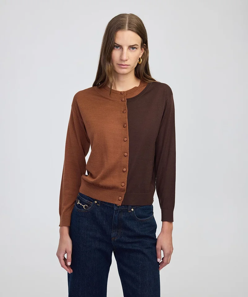 ابيكول Layered Knit Cardigan