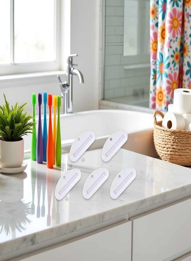 Tnyvm 5Pcs White Toothpaste Squeezer, Plastic Toothpaste Tube Squeezer Dispenser, Toothpaste Clips for Saving Toothpaste, Simple and Practical，Bathroom Safety, Aids and Accessories, Toothpaste Squeezer - Image 2