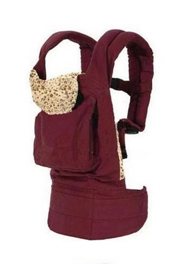 Arabest Safety Backpack Carrier-Maroon/Beige，4-18 Months Baby Carrier Three Postures Baby Carrier Ergonomic Infant Wrap Comfortable Child Sling Backpack for Kids  - Image 1