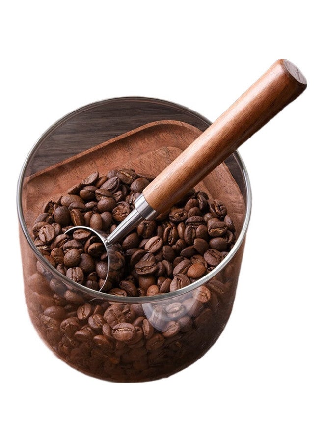 Cliton304 Stainless Steel Coffee Spoon, Coffee Bean Measuring Spoon, Walnut Wood Handle, Coffee Powder And Milk Powder Measuring Spoon, Short Handle, 15Ml - Image 3