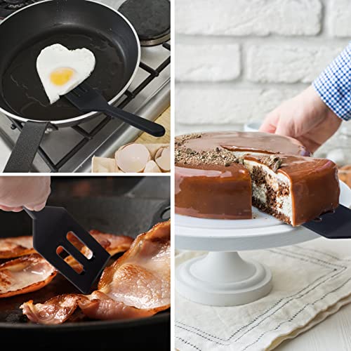 Ecerangus 2 Pack Silicone Mini Brownie & Cookie Spatula, Heat-Resistant Turner, Flip Egg & Serve Batter (Black) - Image 4