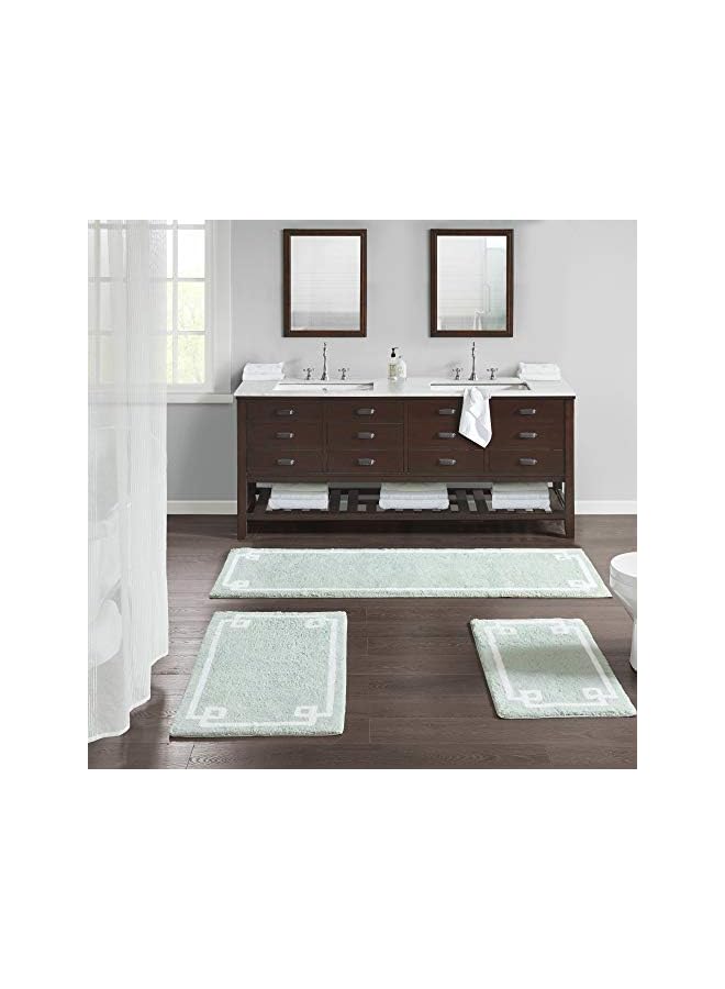 Raxoom Park Evan 100% Cotton Bathroom Rug Non Slip Backing-Luxrurious Tufted Plush Bath Mat Absorbent, Quick Dry, Spa Design Shower Room Décor, 20x30, Seafoam - Image 2